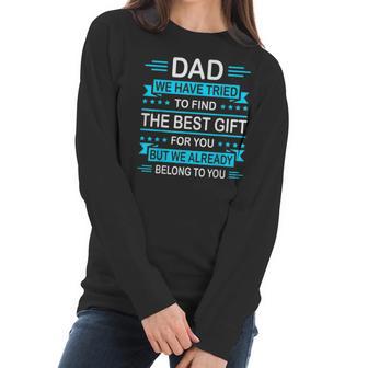 Mens Funny Fathers Day Gift For Daddy Papa From Daughter Son Wife Women Long Sleeve Tshirt | Favorety UK