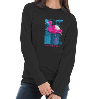 Miami Vice Original Pink Flamingo Women Long Sleeve Tshirt | Favorety