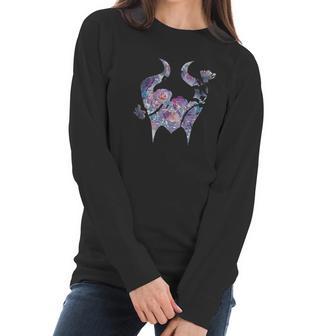 Mistress Of Evil Floral Horns Women Long Sleeve Tshirt | Favorety