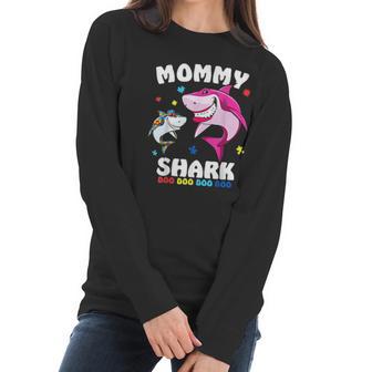 Mommy Shark Awareness Gift Women Long Sleeve Tshirt | Favorety AU