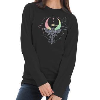 Moon Dragonfly Occult Vaporwave Anime Pagan Pastel Goth Women Long Sleeve Tshirt | Favorety DE