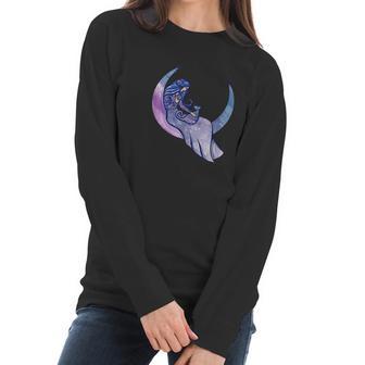 Moon Goddess Cat Person Artwork Moon Child Cat Women Long Sleeve Tshirt | Favorety UK