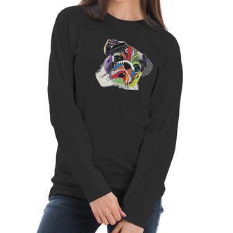 The Mountain Pet Pug Rainbow Pug Women Long Sleeve Tshirt | Favorety UK