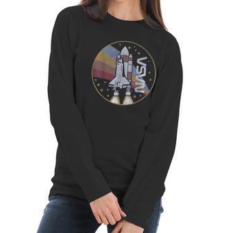 Nasa Shuttle Launch With Rainbow Women Long Sleeve Tshirt | Favorety AU