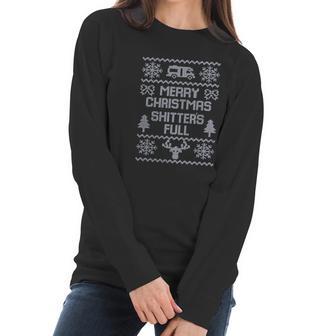 New York Fashion Police Merry Christmas Shitters Full Crewneck Xmas Holiday Women Long Sleeve Tshirt | Favorety