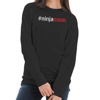 Ninja Mom Matching Family Party Ninja Warrior Cute Women Long Sleeve Tshirt | Favorety CA