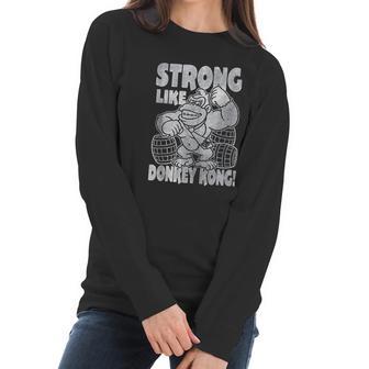 Nintendo Donkey Kong Super Strong Vintage Women Long Sleeve Tshirt | Favorety