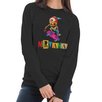 Nirvanas Skateboard Skelton V3 Men Women T-Shirt Graphic Print Casual Unisex Tee Women Long Sleeve Tshirt | Favorety CA