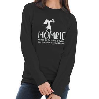 Noffish Women Mombie Feeds On Caffeine And Wine Women Long Sleeve Tshirt | Favorety CA