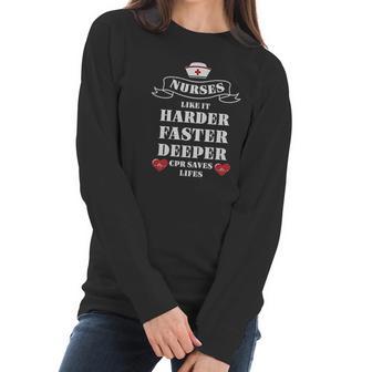 Nurses Cpr Saves Lives Gift For Nurse Women Long Sleeve Tshirt | Favorety DE