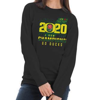 Oregon Ducks 2020 Rose Bowl Game Champions Goducks Shirt Women Long Sleeve Tshirt | Favorety