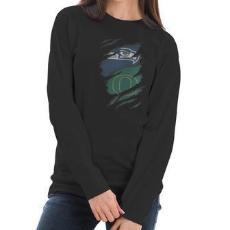 Oregon Ducks And Seattle Seahawks Football Team Fans Women Men Shirts Women Long Sleeve Tshirt | Favorety AU