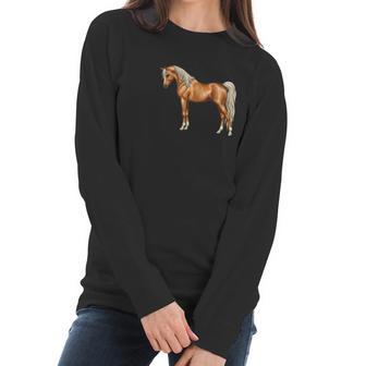 Palomino Light Chestnut Flaxen Arabian Horse Lover Women Long Sleeve Tshirt | Favorety UK