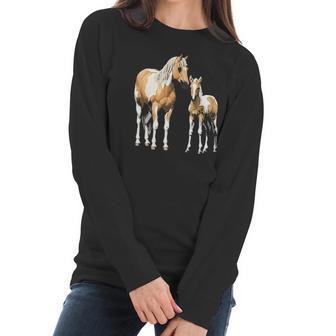 Palomino Pinto Mare Foal Paint Horses Women Long Sleeve Tshirt | Favorety UK