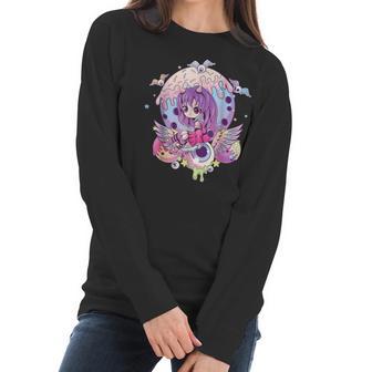 Pastel Goth Cute Creepy Witchy Girl Halloween Anime Girl Men Women T-Shirt Graphic Print Casual Unisex Tee Women Long Sleeve Tshirt | Favorety DE