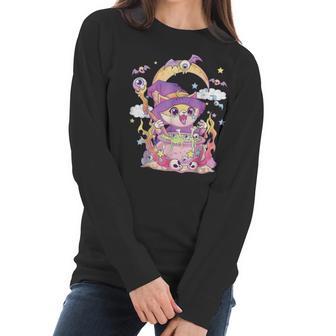 Pastel Goth Wiccan Cat Cute Creepy Witchy Cat Halloween Men Women T-Shirt Graphic Print Casual Unisex Tee Women Long Sleeve Tshirt | Favorety UK