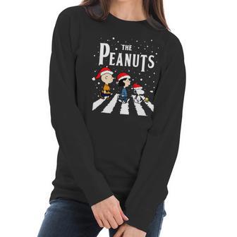 The Peanuts Snoopy Abbey Road Christmas Women Long Sleeve Tshirt | Favorety