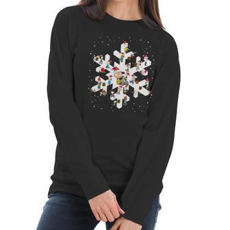 Peanuts Snowflakes Christmas Shirt Women Long Sleeve Tshirt | Favorety AU