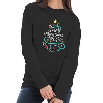 Picu Christmas Crew Pediatric Nurse Picu Techs Secretary Women Long Sleeve Tshirt | Favorety UK