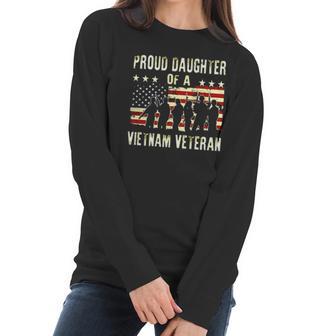 Proud Daughter Of A Vietnam Veteran Dad Gift 2022 Women Long Sleeve Tshirt | Favorety