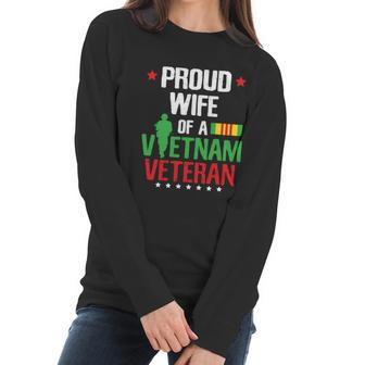 Proud Wife Vietnam Veteran Gift Veterans Day War Gift Graphic Design Printed Casual Daily Basic Women Long Sleeve Tshirt | Favorety