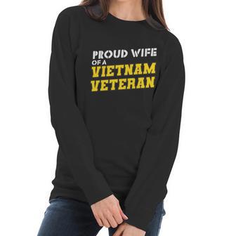 Proud Wife Of A Vietnam Veteran Us Army Veteran Day Graphic Design Printed Casual Daily Basic Women Long Sleeve Tshirt | Favorety CA