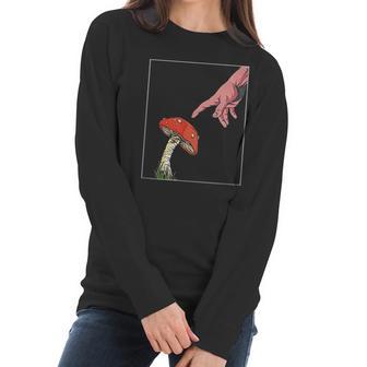 Psychedelic Mushroom Creation Of Adam Women Long Sleeve Tshirt | Favorety