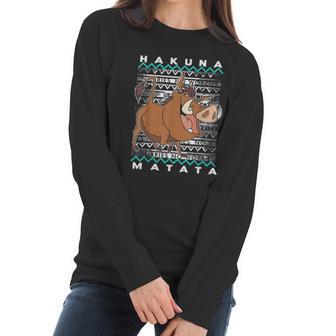 Pumba Ugly Christmas Graphic Women Long Sleeve Tshirt | Favorety CA