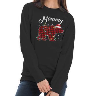 Red Plaid Mommy Bear Matching Buffalo Pajama Women Long Sleeve Tshirt | Favorety CA