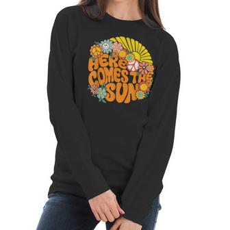 Retro Here Comes The Sun Floral Summer Family Vavation 2022 Women Long Sleeve Tshirt | Favorety UK