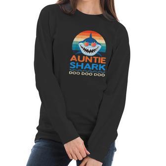 Retro Vintage Auntie Shark Baby Shark Women Long Sleeve Tshirt | Favorety UK