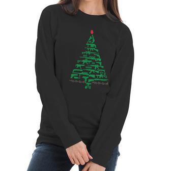 Rifle Weapon Gun Christmas Tree For Weapon Fools & Patriots Graphic Design Printed Casual Daily Basic Women Long Sleeve Tshirt | Favorety CA