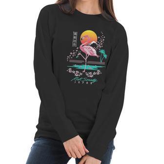 Riot Society Japan Flamingo Women Long Sleeve Tshirt | Favorety