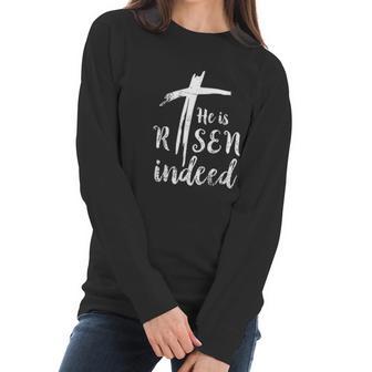 He Is Risen Hallelujah Easter Religious Christian Women Long Sleeve Tshirt | Favorety AU