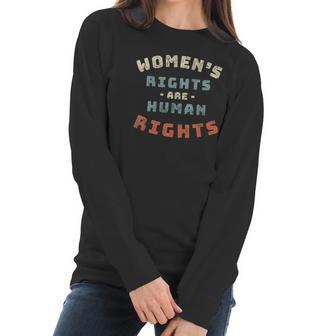 Womens Womens Rights Are Human Rights Feminist - V-Neck Women Long Sleeve Tshirt | Favorety