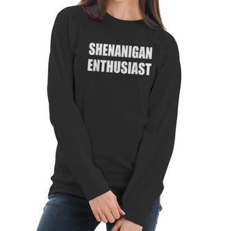 Shenanigan Enthusiast St Patricks Day Beer Graphic Design Printed Casual Daily Basic Women Long Sleeve Tshirt | Favorety