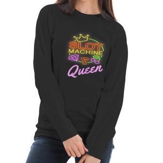 Womens Slot Machine Queen Casino Funny Gambling Women Long Sleeve Tshirt | Favorety UK