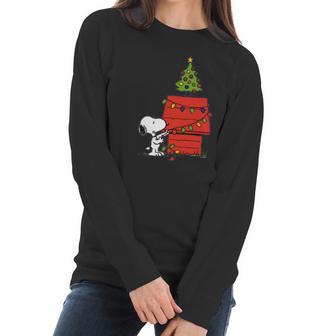 Snoopy And Christmas Tree Women Long Sleeve Tshirt | Favorety UK