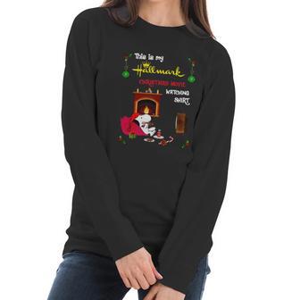 Snoopy This Is My Hallmark Christmas Movie Watching Shirt Women Long Sleeve Tshirt | Favorety UK