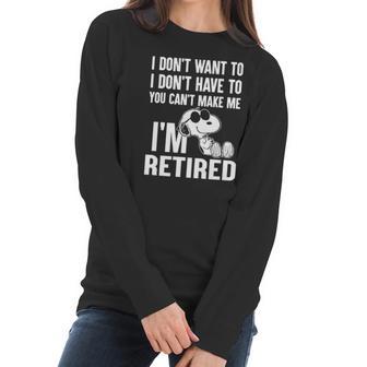 Snoopy Im Retired Women Long Sleeve Tshirt | Favorety UK