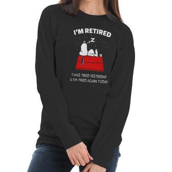 Snoopy Retired Shirt Women Long Sleeve Tshirt | Favorety AU