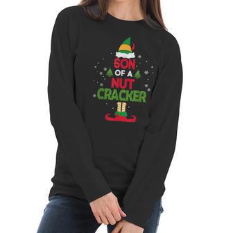 Son Of A Nutcracker Elf Funny Christmas Apparel For Kids Women Long Sleeve Tshirt | Favorety DE