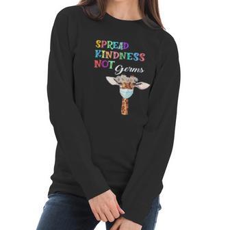 Spread Kindness Not Germs Funny Cute Giraffe Lover Social Distancing Women Long Sleeve Tshirt | Favorety CA