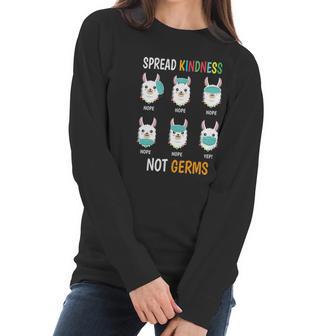 Spread Kindness Not Germs Llama Wrong Social Distancing Women Long Sleeve Tshirt | Favorety UK