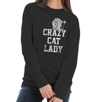 Squarepants Gary Crazy Cat Lady Graphic Women Long Sleeve Tshirt | Favorety AU