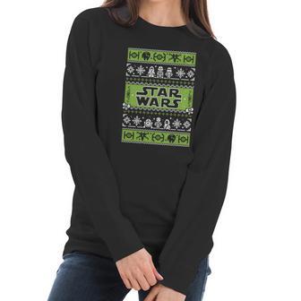 Star Wars Vader Trooper Droid Ugly Christmas Sweater T-Shirt Women Long Sleeve Tshirt | Favorety CA