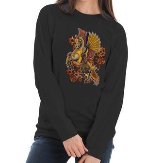 Steampunk Horse Mechanical Gears Pegasus Art Graphic Women Long Sleeve Tshirt | Favorety CA