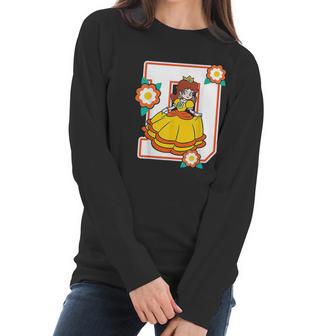 Super Mario Daisy Flowers Poster Graphic Women Long Sleeve Tshirt | Favorety DE