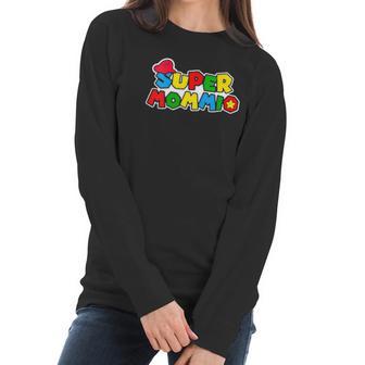 Super-Mommio Funny Mom Mommy Mother Video Game Lovers Women Long Sleeve Tshirt | Favorety UK