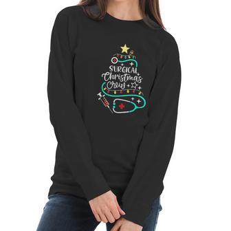 Surgical Christmas Crew Medical Surgical Nurse Med Surg Tech Women Long Sleeve Tshirt | Favorety UK